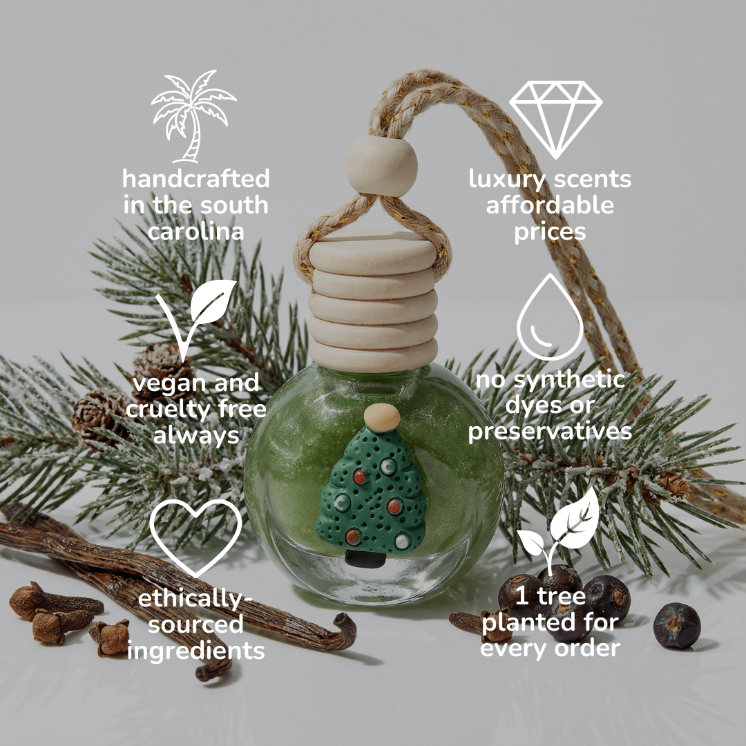 Carolina Christmas Pine Snow Globe Car Diffuser