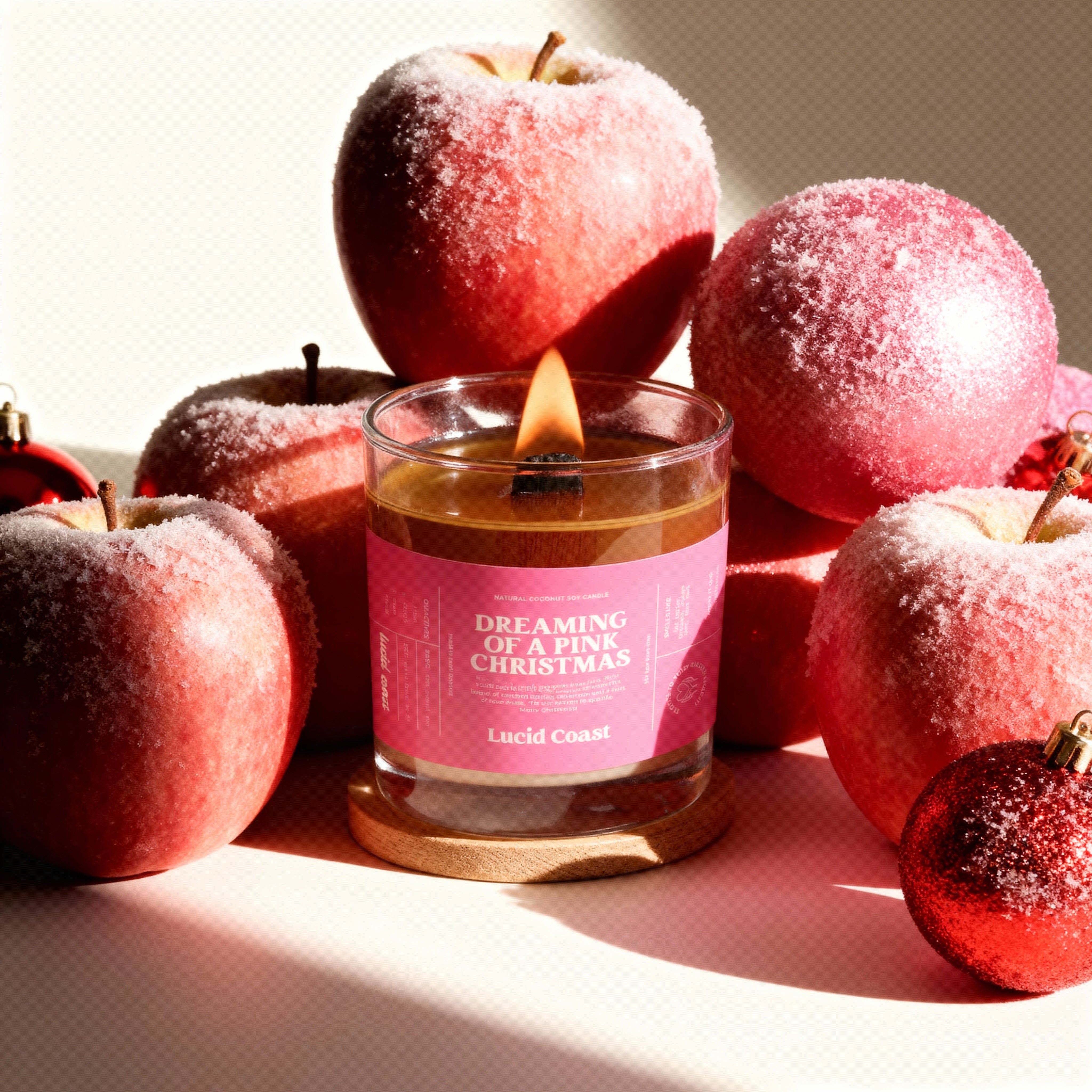 Pink Christmas Massage Candle