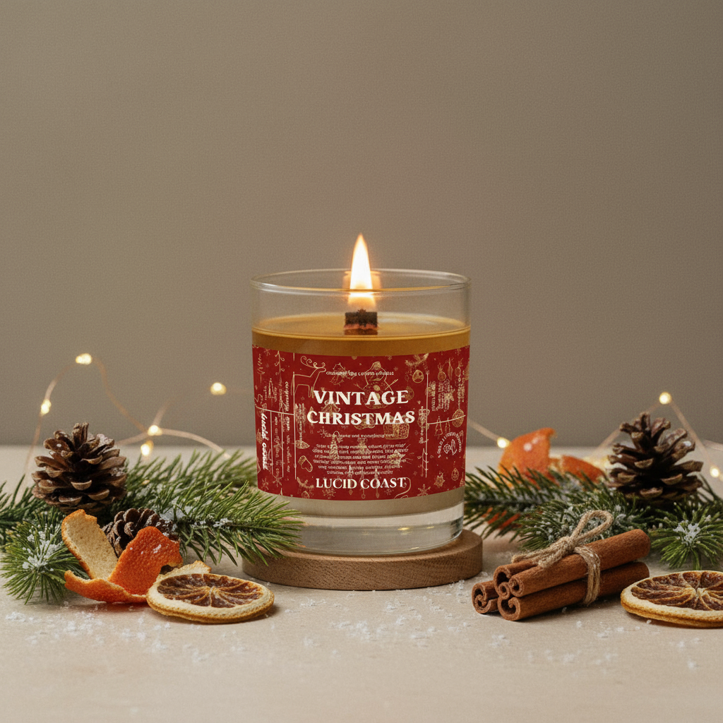 Vintage Christmas Massage Candle