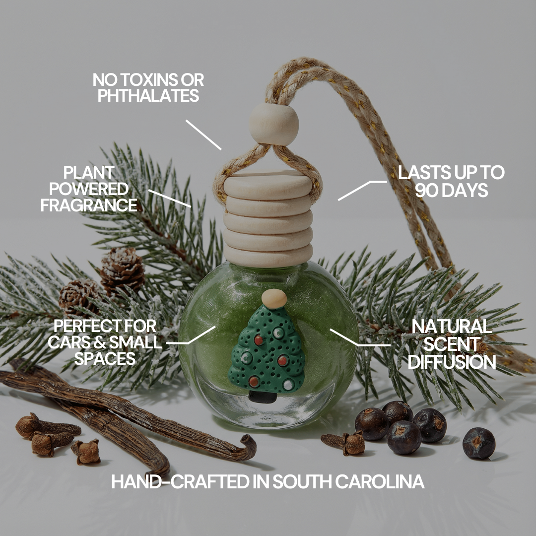 Carolina Christmas Pine Snow Globe Car Diffuser