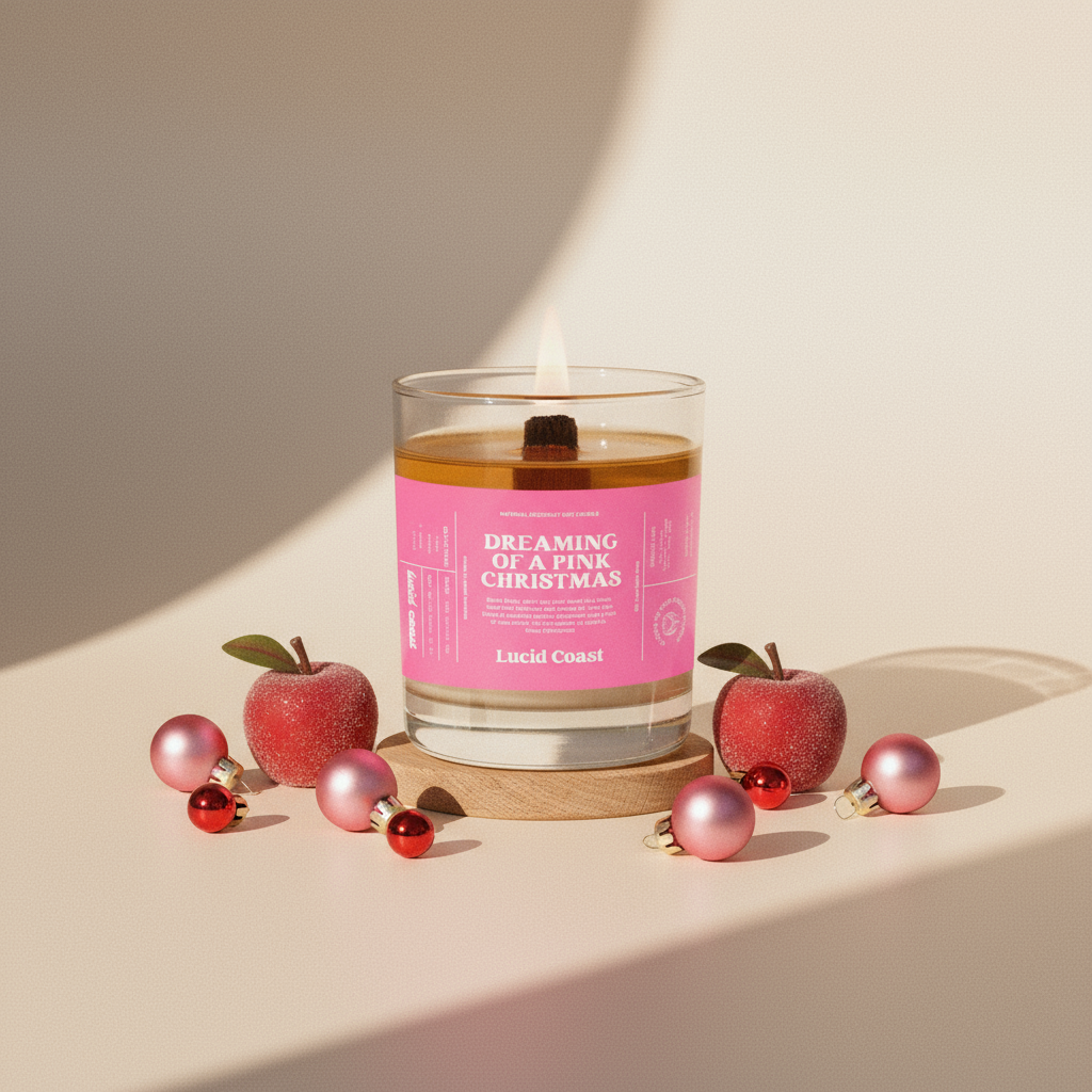 Pink Christmas Massage Candle